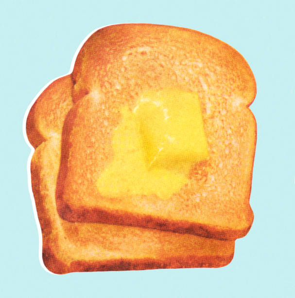 тост - butter toast bread breakfast stock illustrations
