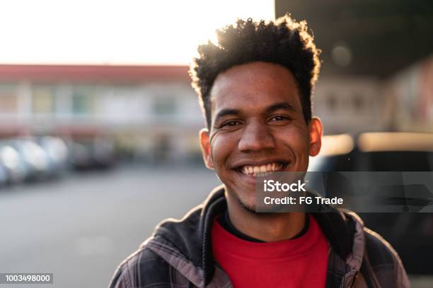 African Ethnicity Young Man Portrait Stock Photo - Download Image Now - Men, Portrait, Candid