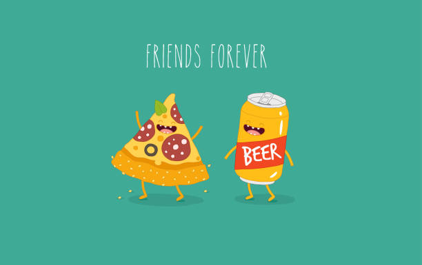 Ilustración de Pizza Y Cerveza Son Amigos Para Siempre y más Vectores  Libres de Derechos de Pizza - Pizza, Cerveza, Personaje - iStock