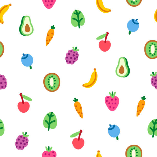 ilustraciones, imágenes clip art, dibujos animados e iconos de stock de rgb основные - backgrounds banana berry fruit blended drink