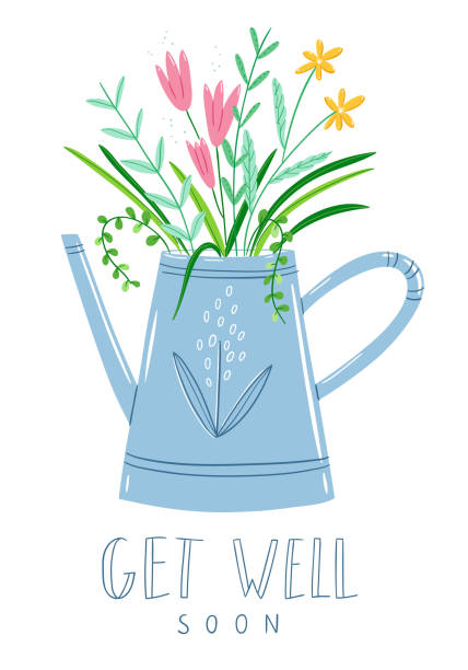 ÐÑÐ½Ð¾Ð²Ð½ÑÐµ RGB Get well soon floral card, vector illustration get well soon stock illustrations