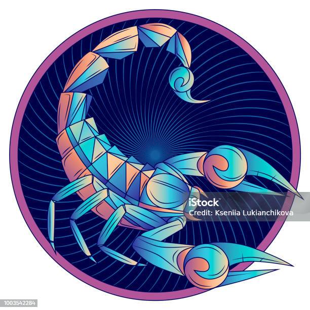 Sternzeichen Skorpion Horoskop Symbol Blau Vektor Stock Vektor Art und mehr Bilder von Skorpion - Wasserzeichen