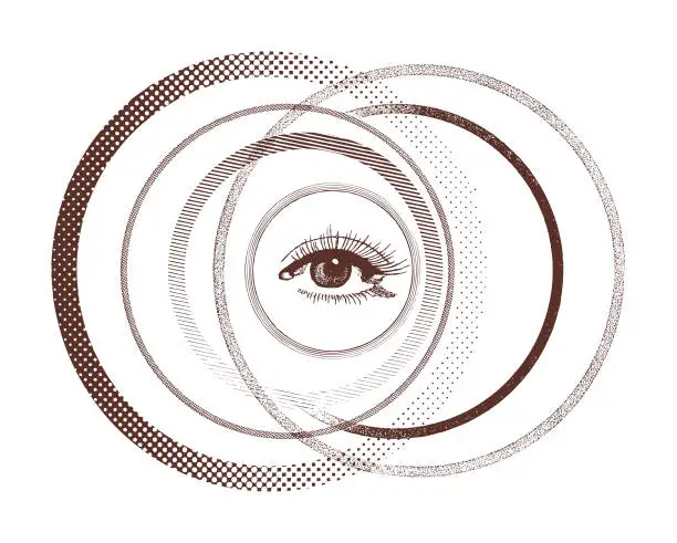 Vector illustration of Eye in the Middle of Circles