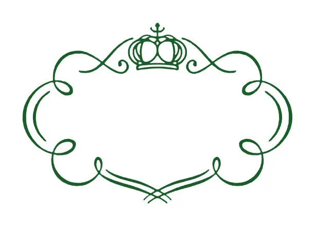 Vector illustration of Open Label with Loops and Crown