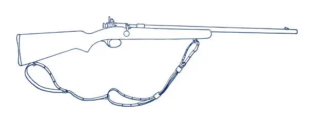 Vector illustration of Rifle with Strap