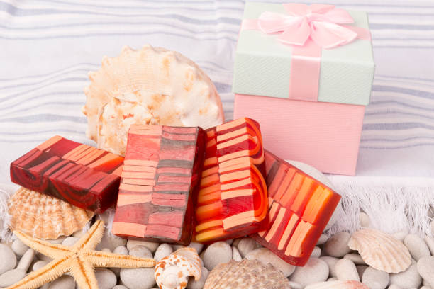istock Tropical soap. Herbal soap. Hand made soap. Home made soap. Organic soap. 1003569564