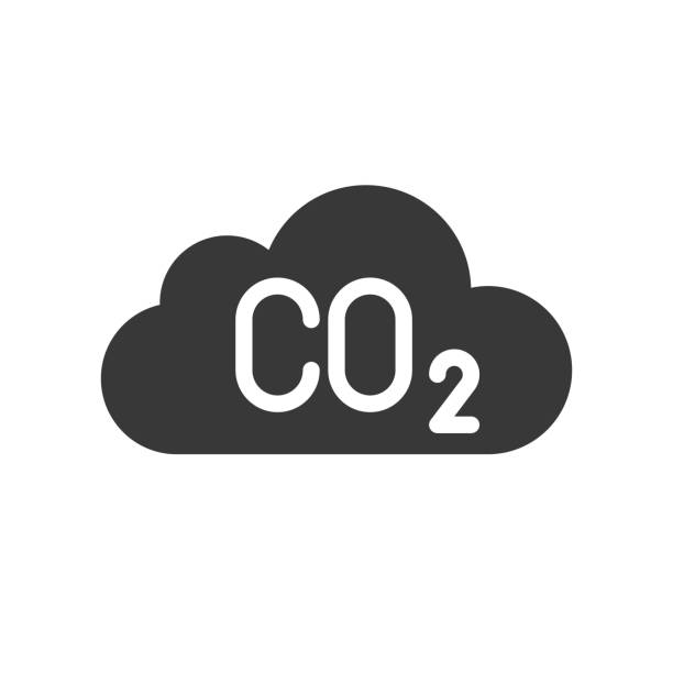 tlenek węgla w chmurze, ikona zanieczyszczenia - dioxide stock illustrations