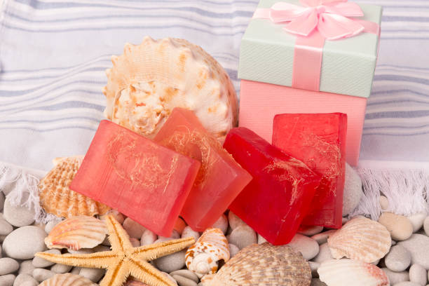 istock Pink rose soap. Herbal soap. Hand made soap. Home made soap. Organic soap. 1003570658