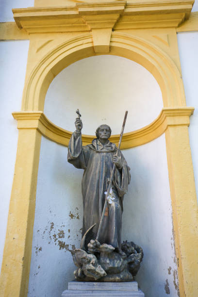 St Mang Basilica in Fussen, Bavaria, Germany Statue of Saint Magnus of Fuessen, also known as Saint Mang, in the Saint Mang Basilica in Fussen, Bavaria, Germany. st mang stock pictures, royalty-free photos & images