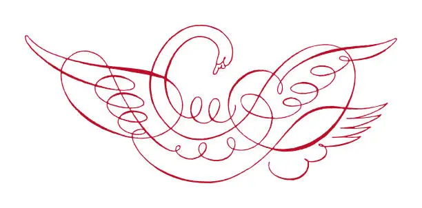 Vector illustration of Swan Flourish