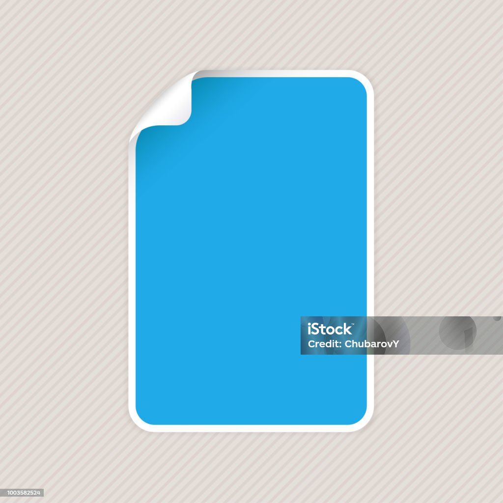 Rectangle Blue Labels Rectangle Blue Sticker Label With White Corner On Gray Background Stock ...
