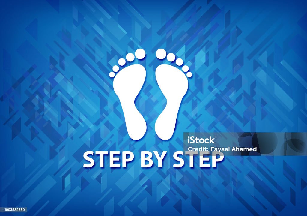 Step By Step Blue Background Stock Illustration - Download Image Now ...
