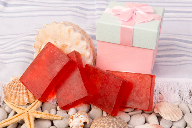 istock Strawberry soap. Herbal soap. Hand made soap. Home made soap. Organic soap. 1003583676