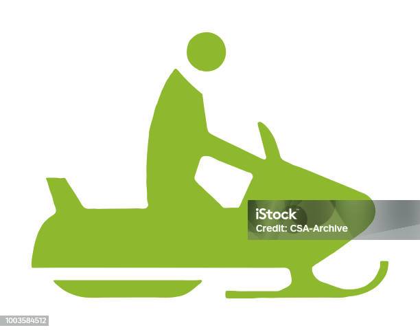 Person Driving Snowmobile Stock Illustration - Download Image Now - Activity, Color Image, Design Element