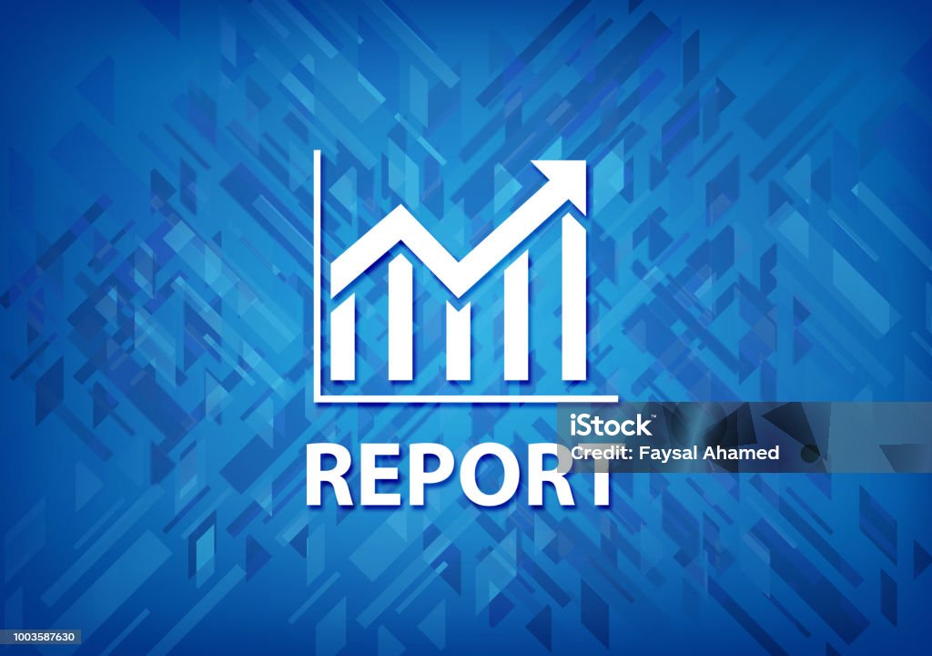 Computer Reports Image Blue Report Blue Background Stock Illustration - Download Image Now - Bar ...