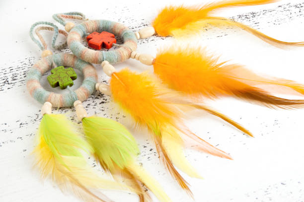 istock Bright dream catchers with orange and green crosses 1003589736