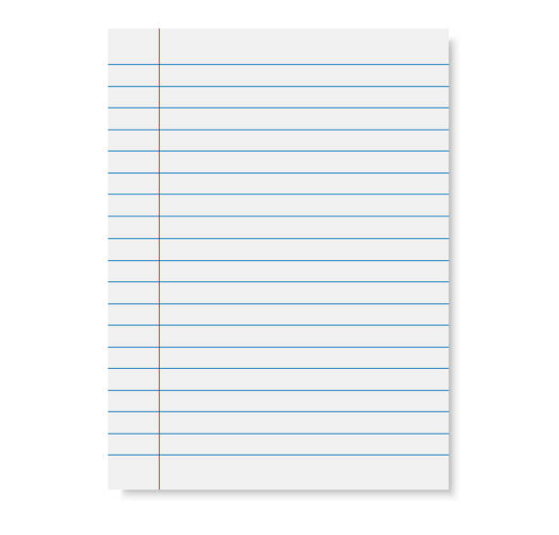 Lined page vecto Lined page vector. Sheet of notebook paper in the line book binding illustrations stock illustrations