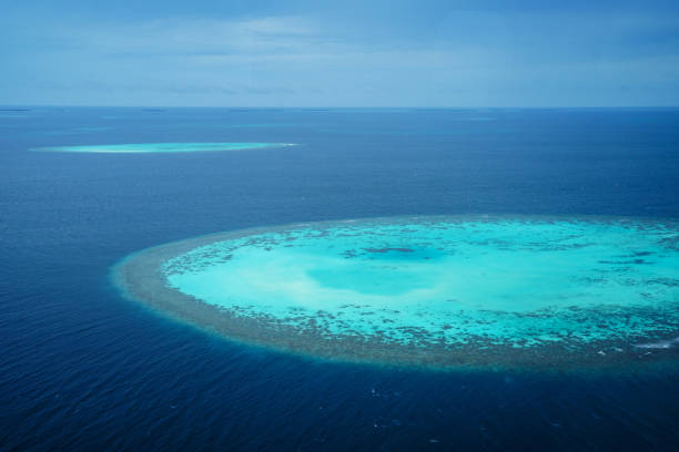 istock Group of atolls in Maldives from seaplane 1003593018