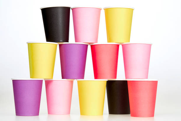 istock Pyramid of multi colored paper cups 1003594484
