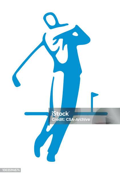 Man Golfing Stock Illustration - Download Image Now - Golfer, Golf, Icon Symbol