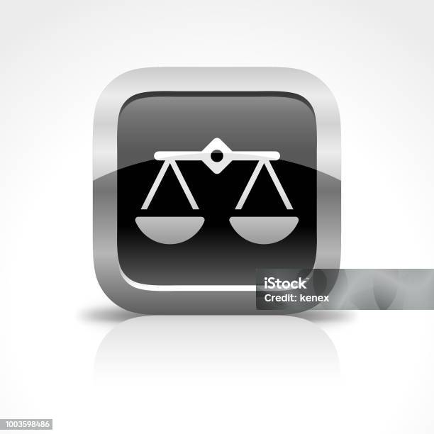 Scale Business Glossy Button Icon Stock Illustration - Download Image Now - Government, Lawyer, Authority