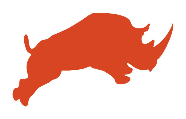 силуэт носорога - носорог stock illustrations