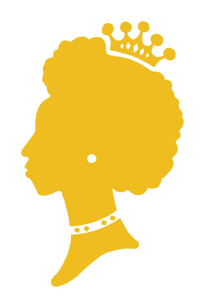 Silhouette of Woman Wearing Crown Silhouette of Woman Wearing Crown ear piercing clip art stock illustrations