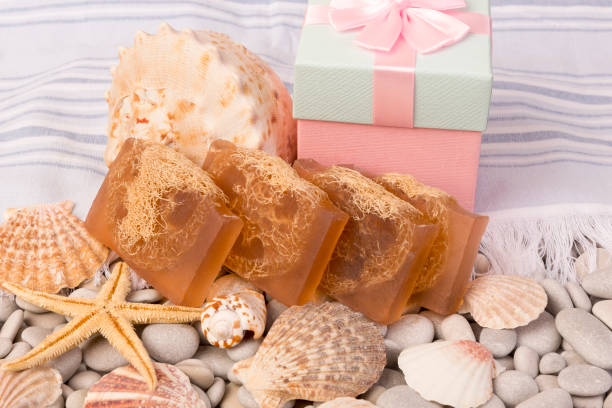 istock Musk soap. Herbal soap. Hand made soap. Home made soap. Organic soap. 1003600278