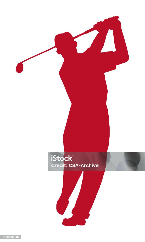 Man Golfing Silhouette Golf stock vector