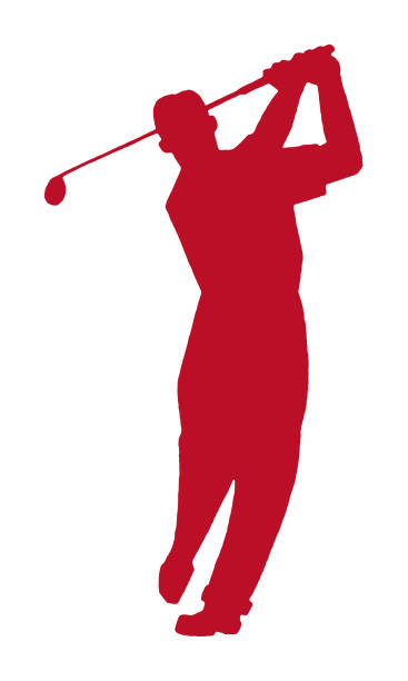 Man Golfing Silhouette Man Golfing Silhouette golf silhouettes stock illustrations