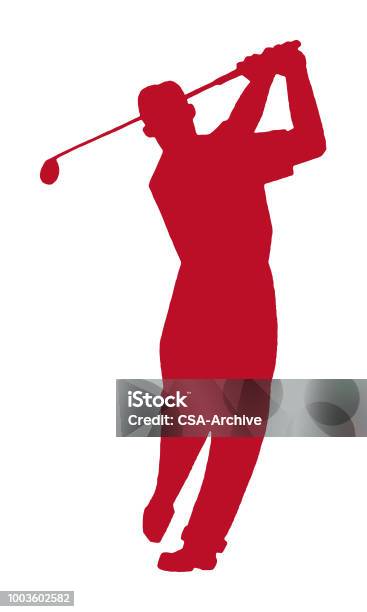 Man Golfing Silhouette Stock Illustration - Download Image Now - Golf, Golfer, Logo