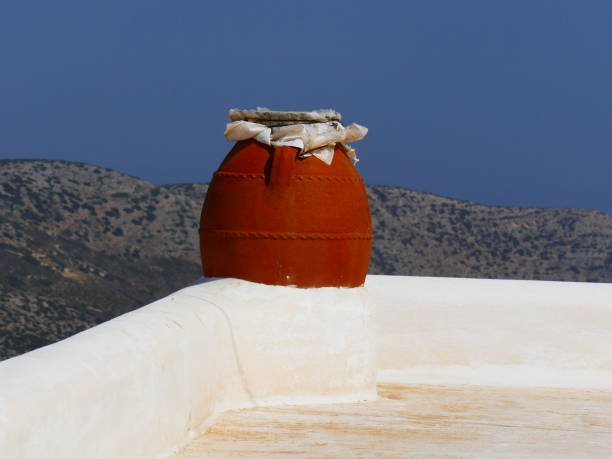 Pot on a terrace, Sikinos island, Greece