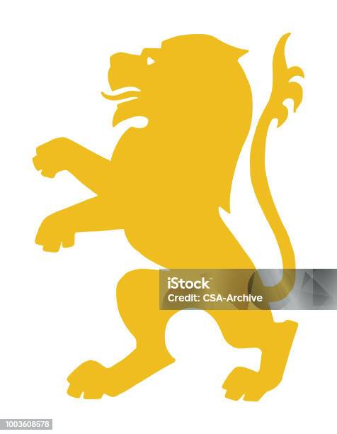 Lion Rampant Vector Logo Rampant Lion Stock Illustration - Download Image Now - Lion - Feline ...