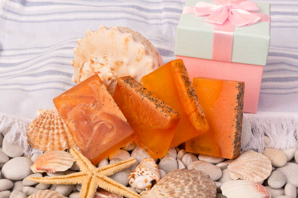 istock Pawpaw soap. Herbal soap. Hand made soap. Home made soap. Organic soap. 1003609990