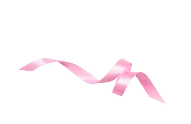 istock pink ribbon for decor card or present product concept isolated background. 1003622004
