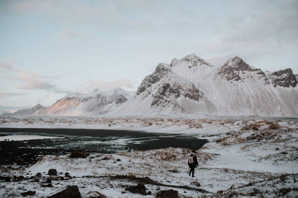 istock A person walking in Stokksnes, Iceland 1003629212