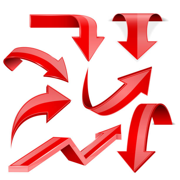 istock Red arrows. 3d shiny set of icons 1003643134