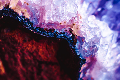 Superficie mineral macro piedra de cristal photo
