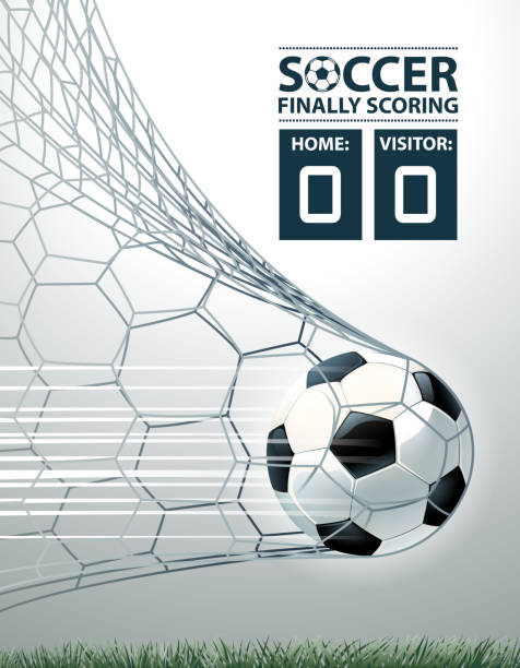 illustrazioni stock, clip art, cartoni animati e icone di tendenza di illustrazioni degli obiettivi - goal scoreboard soccer soccer ball