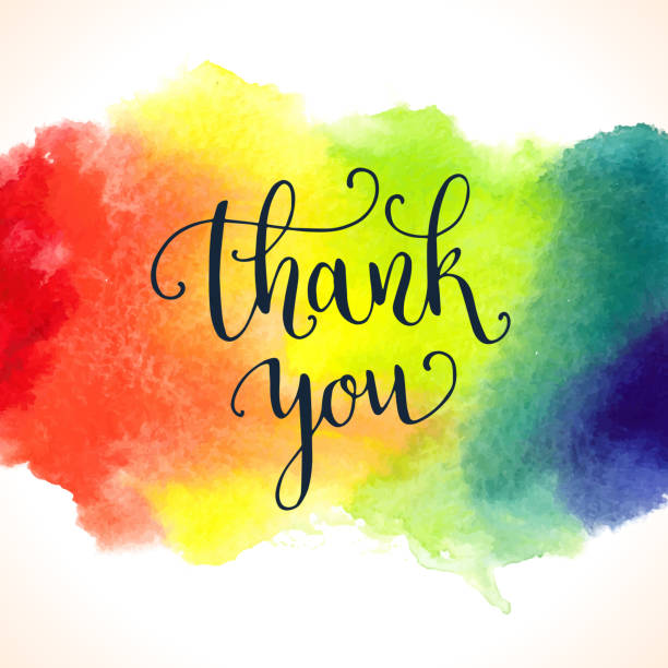 istock Thank you watercolor card template. Bright hand painted background 1003651760
