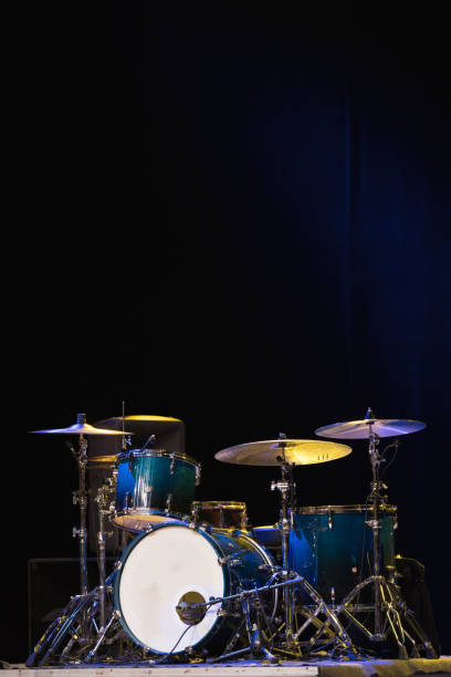 istock Drum Set On A Stage At Dark Background. Musical Drums Kit On Stage 1003651860