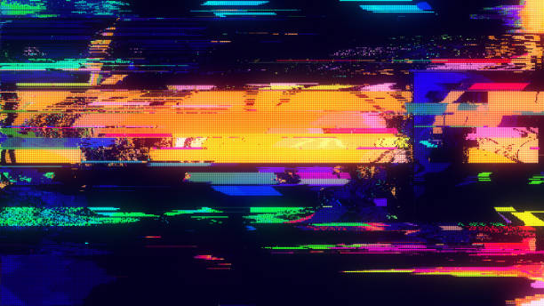 unik design abstrakta digitala pixel brus glitch fel video skador - förvrängd bild bildbanksfoton och bilder