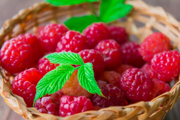istock fresh ripe raspberries in a basket close-up 1003682312