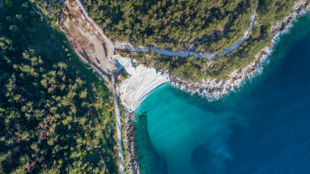 istock Marble beach (Saliara beach). Thassos island, Greece 1003735786