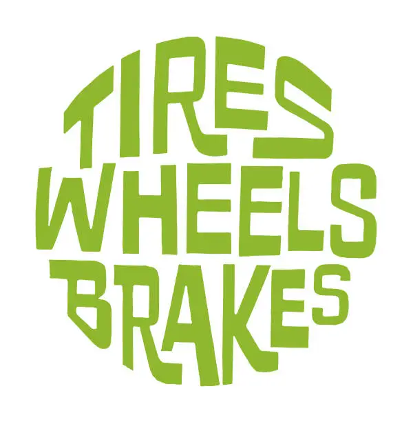 Vector illustration of Tires Wheels Brakes