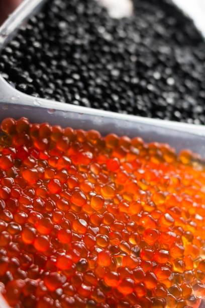 istock red and black caviar of sturgeon. 1003739118
