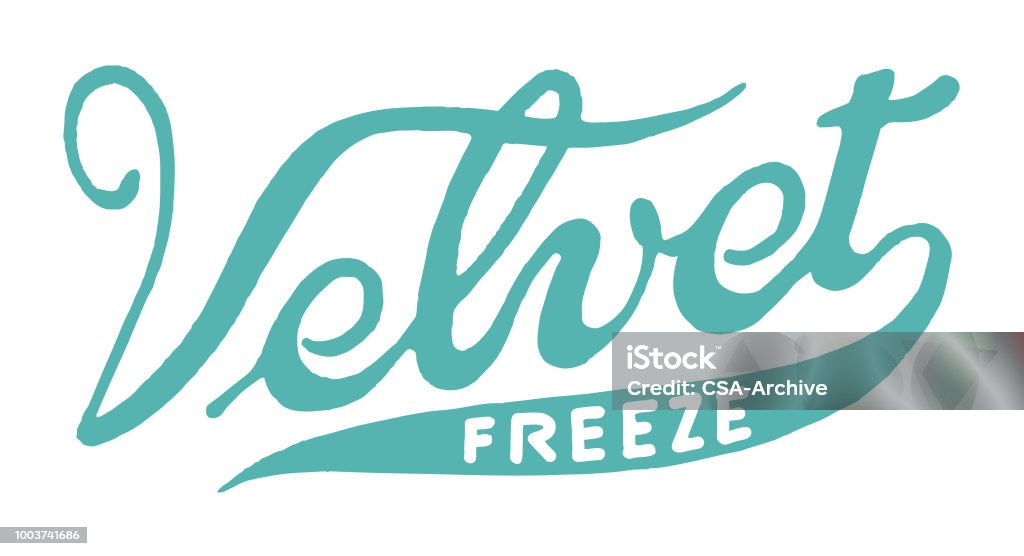 Velvet Lettering Velvet Freeze Stock Illustration - Download Image Now - Hand Lettering ...