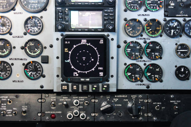 istock Airliner Instruments in Cockpit with Captain 1003742766
