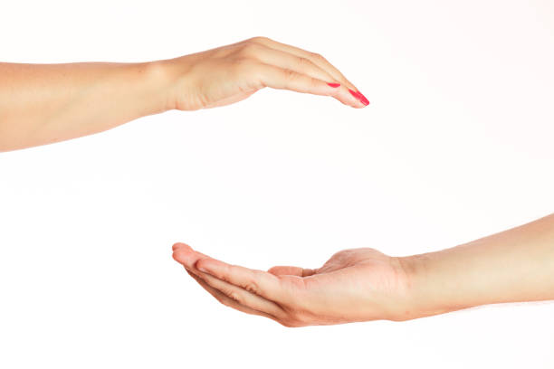 istock Man and woman hands isolated 1003750614