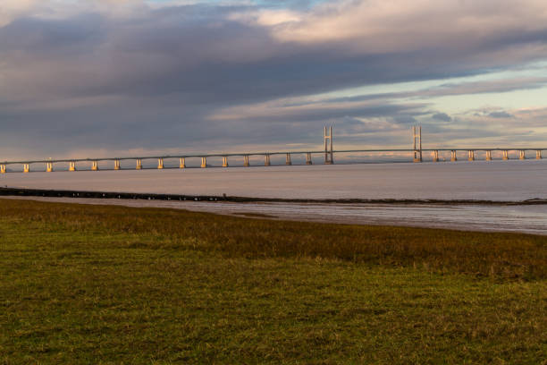istock Second Severn Crossing, bridge over Bristol Channel between England and Wales. 1003754492